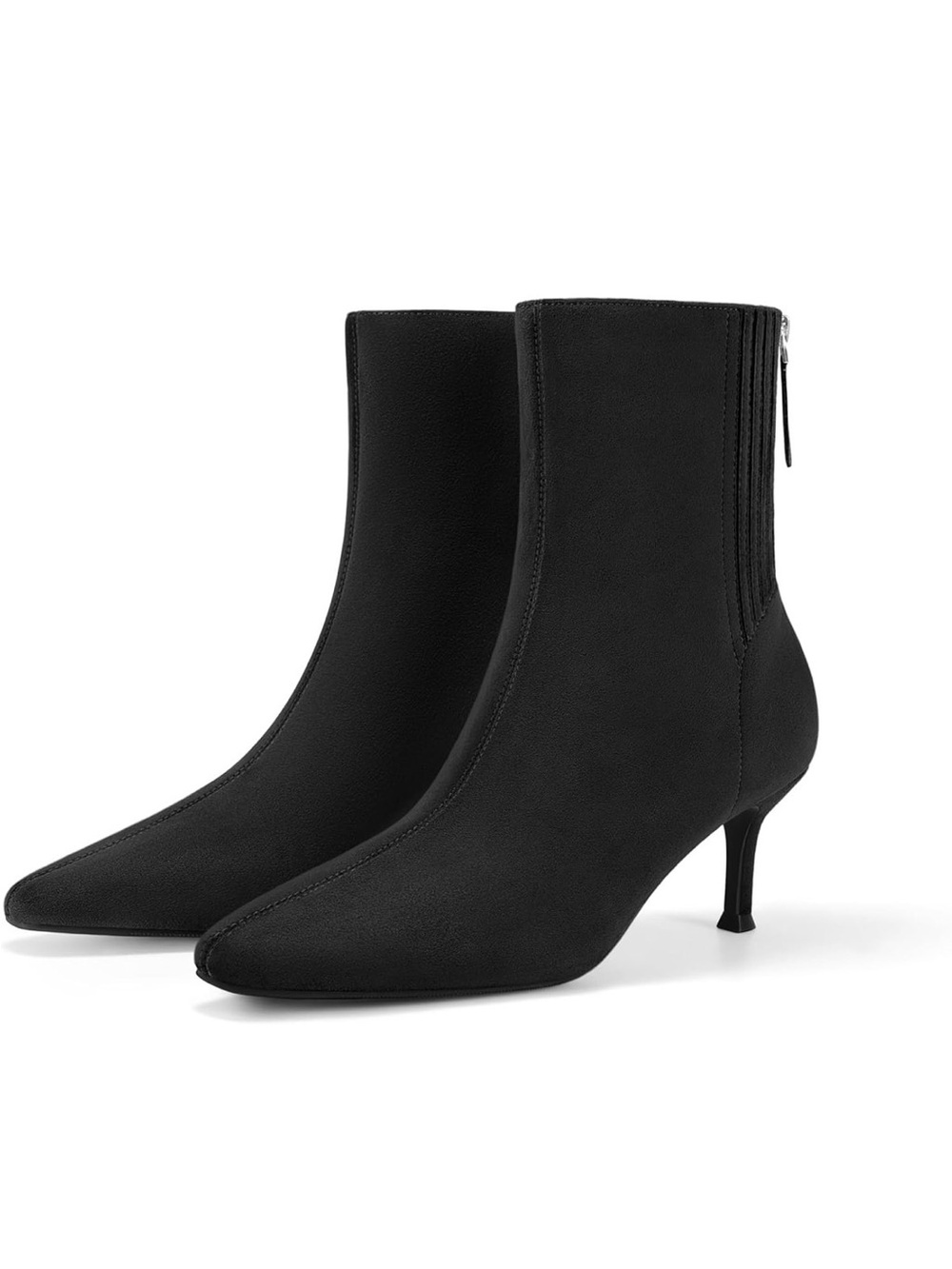 Womens Suede Ankle Boots Kitten Heel